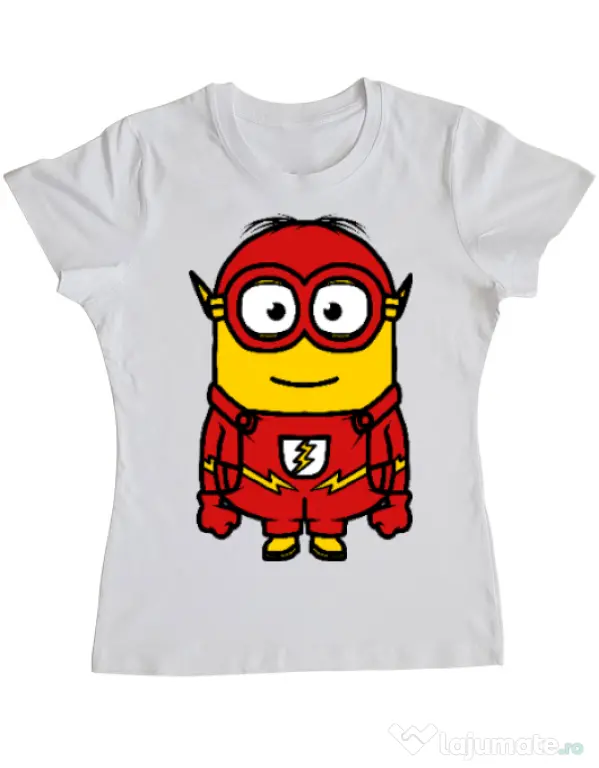 Tricou ADLER dama Minion flash Alb