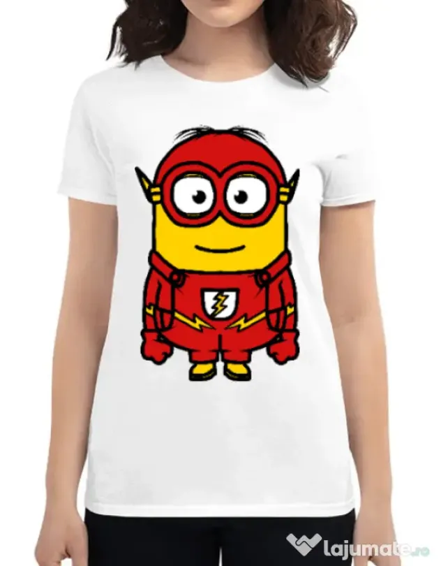 Tricou ADLER dama Minion flash Alb