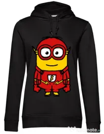 Hoodie dama cu gluga Minion flash Negru