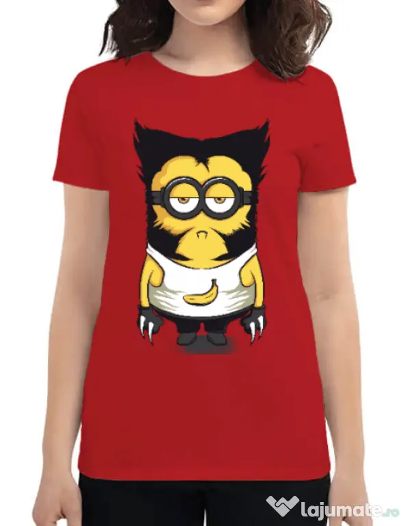 Tricou ADLER dama Wolve minion Rosu