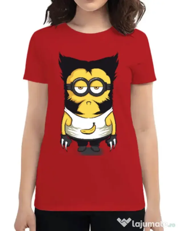 Tricou ADLER dama Wolve minion Rosu