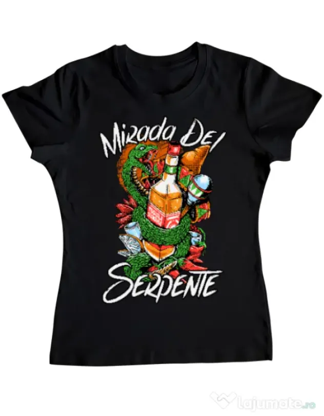 Tricou ADLER dama Mirada Del Serpiente Negru