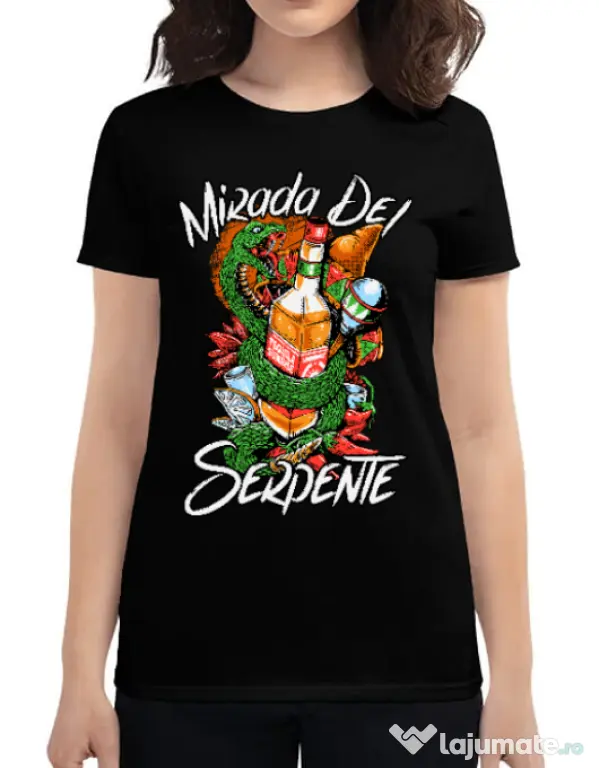 Tricou ADLER dama Mirada Del Serpiente Negru