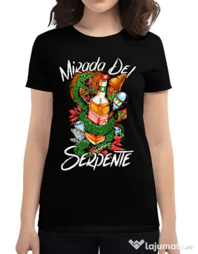 Tricou ADLER dama Mirada Del Serpiente Negru