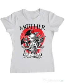 Tricou ADLER dama Mother of dragons Alb