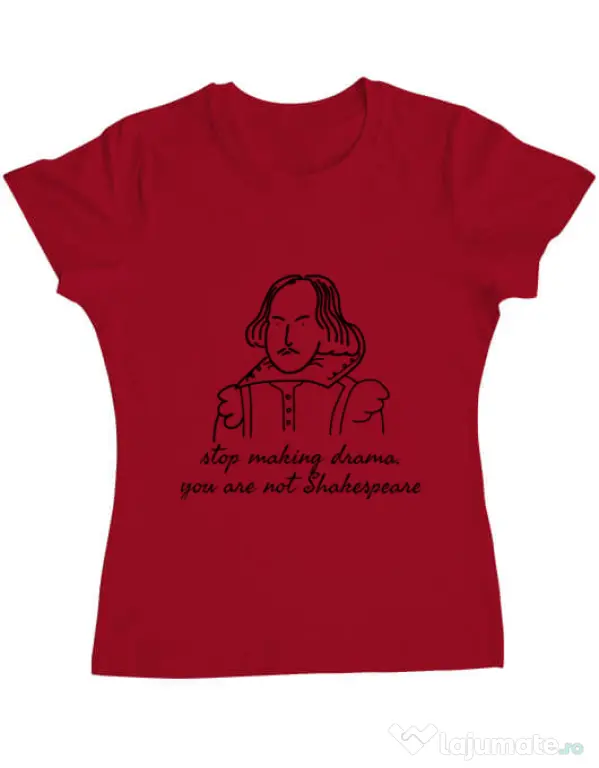 Tricou ADLER dama Stop making drama Rosu
