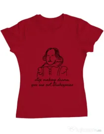 Tricou ADLER dama Stop making drama Rosu