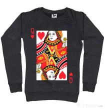 Bluza ADLER dama Queen of hearts Negru melanj
