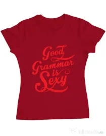 Tricou ADLER dama Good grammar Rosu