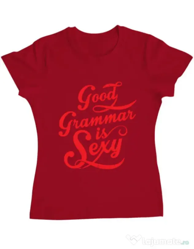 Tricou ADLER dama Good grammar Rosu