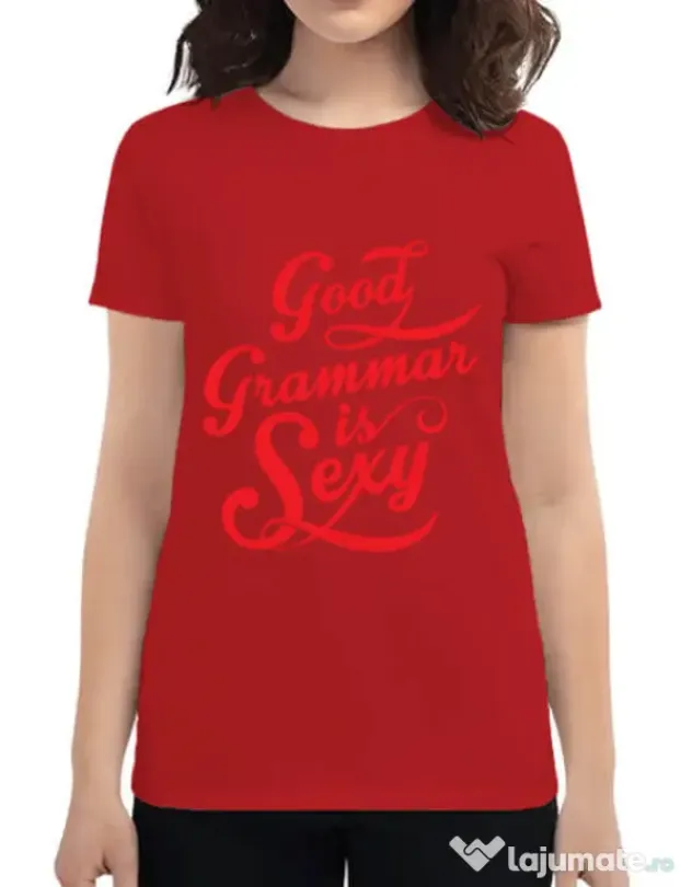 Tricou ADLER dama Good grammar Rosu