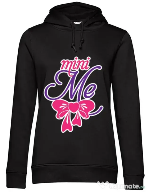 Hoodie dama cu gluga Mini me Negru
