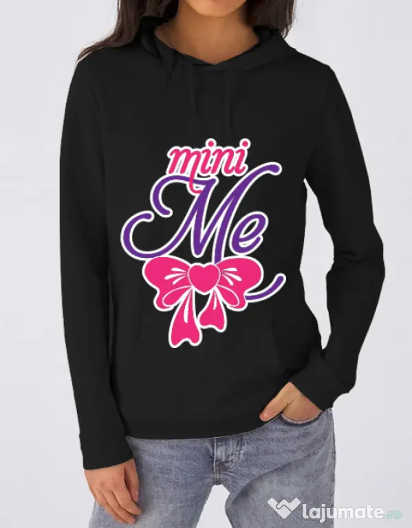 Hoodie dama cu gluga Mini me Negru