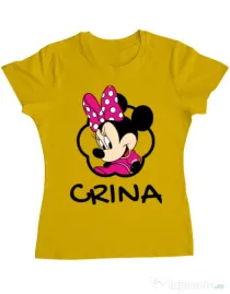 Tricou ADLER dama Mouse daughter Galben