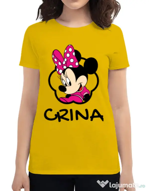 Tricou ADLER dama Mouse daughter Galben