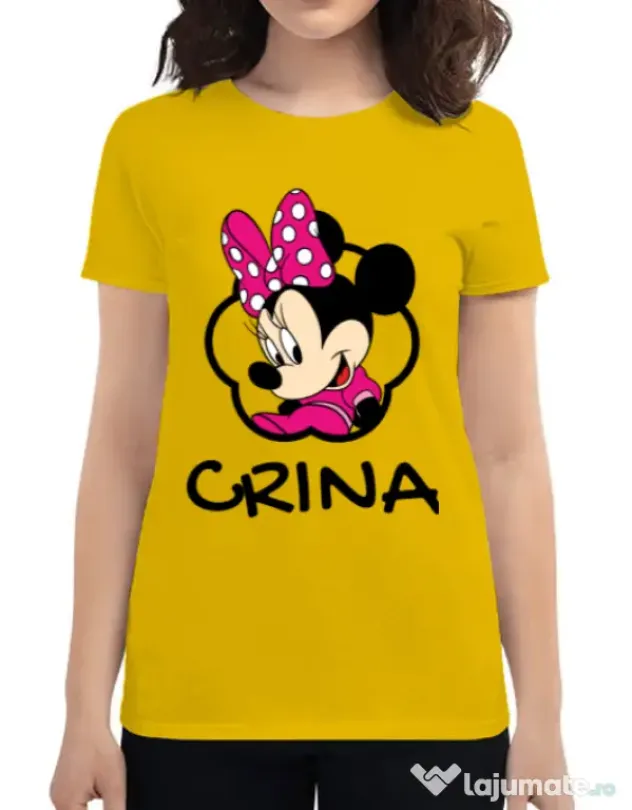 Tricou ADLER dama Mouse daughter Galben
