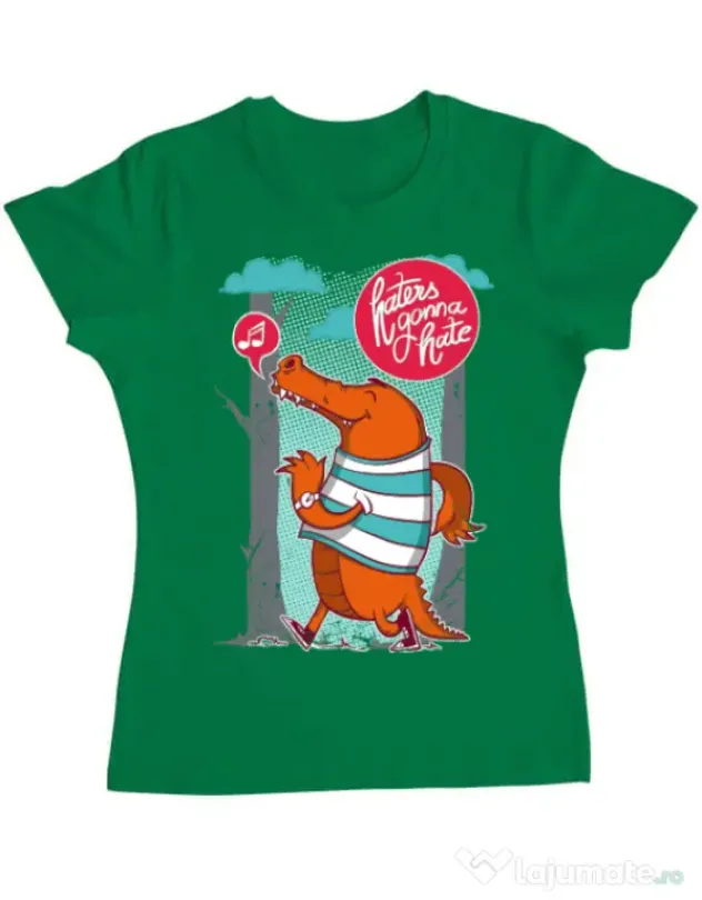 Tricou ADLER dama Haters gonna hate Verde mediu