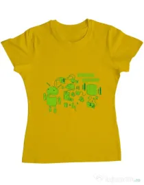 Tricou ADLER dama Android anatomy Galben
