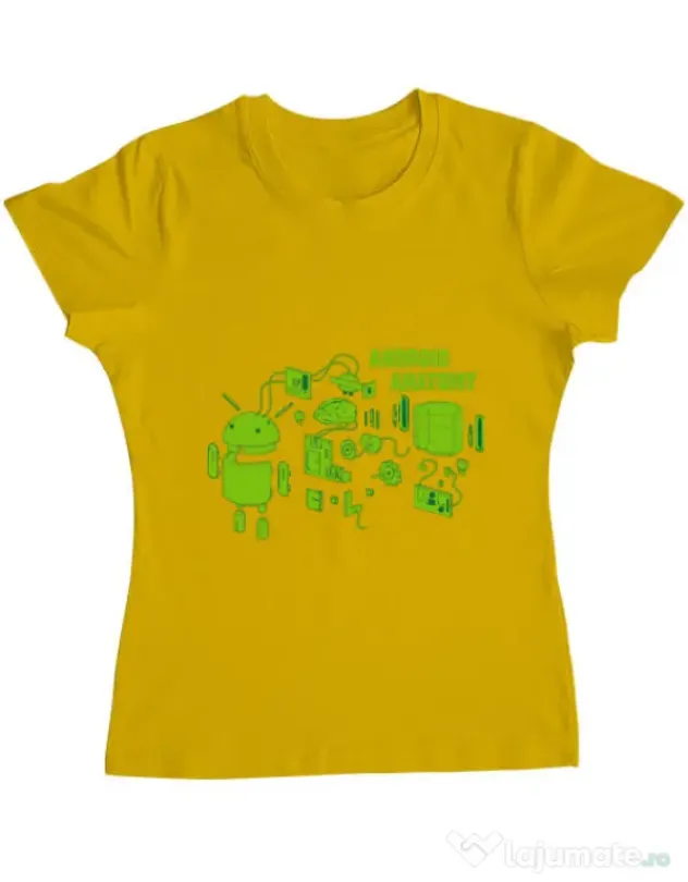 Tricou ADLER dama Android anatomy Galben