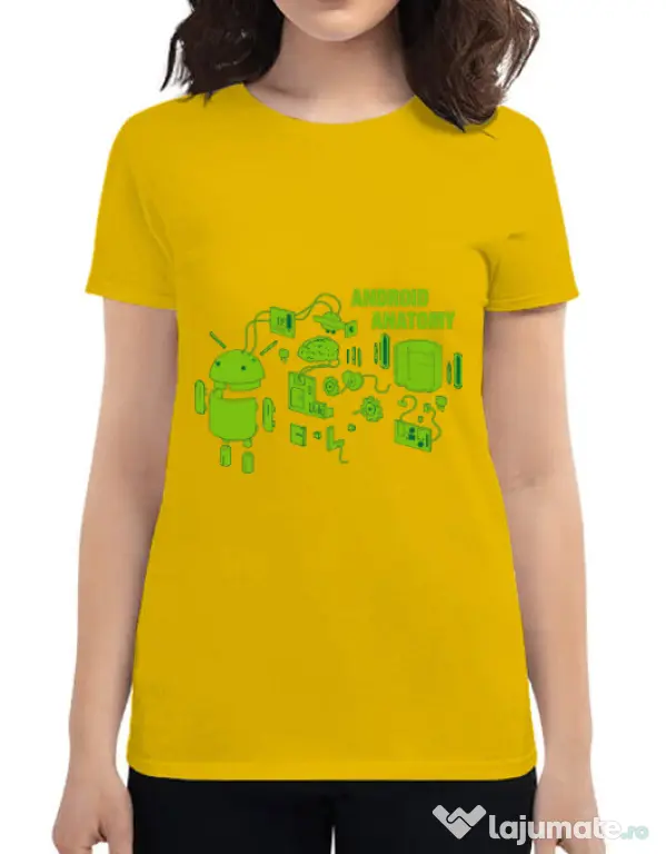 Tricou ADLER dama Android anatomy Galben