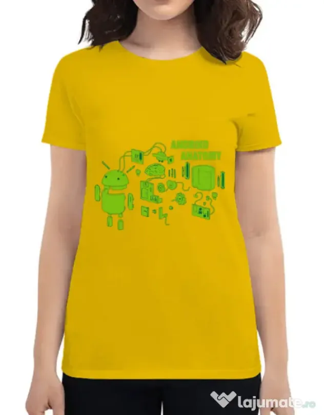 Tricou ADLER dama Android anatomy Galben