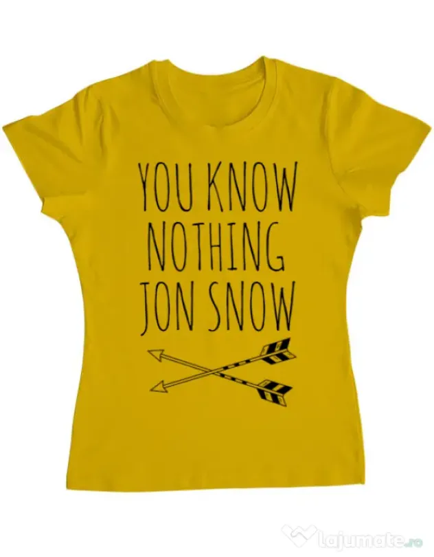 Tricou ADLER dama You know nothing Galben