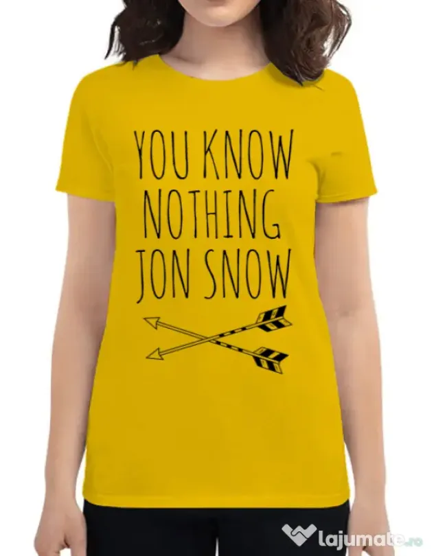 Tricou ADLER dama You know nothing Galben