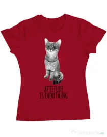 Tricou ADLER dama Attitude is everything Rosu