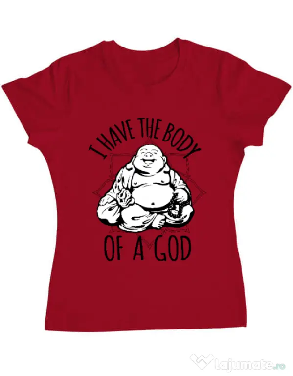 Tricou ADLER dama Body of a god Rosu
