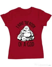 Tricou ADLER dama Body of a god Rosu