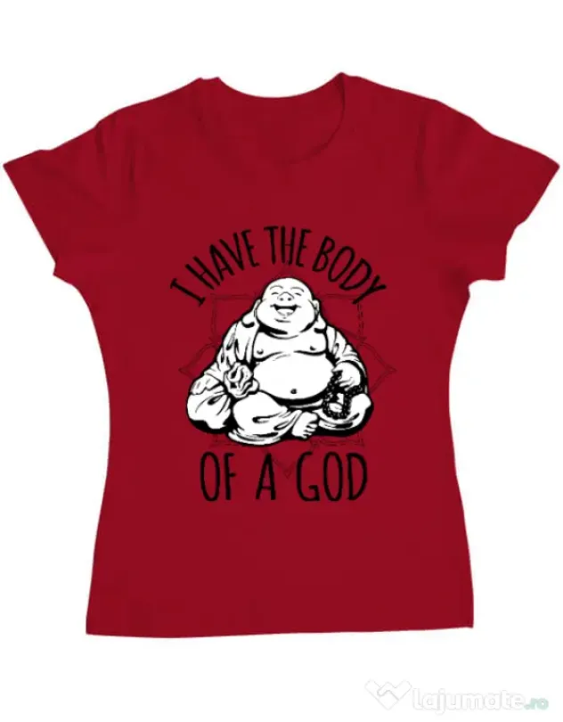 Tricou ADLER dama Body of a god Rosu