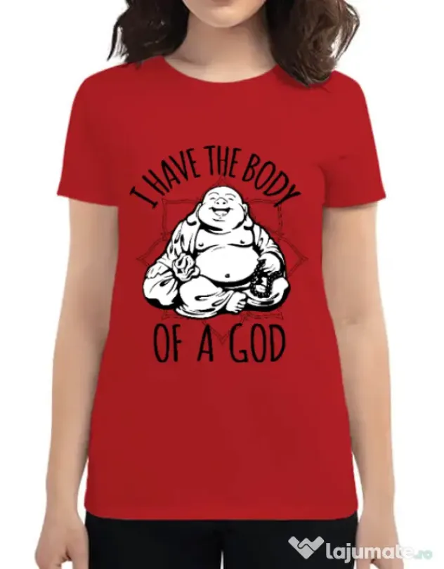 Tricou ADLER dama Body of a god Rosu