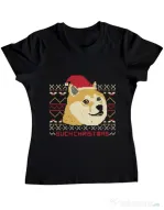 Tricou ADLER dama Doge christmas Negru