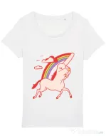 Tricou STANLEY STELLA dama FUnicorn Alb
