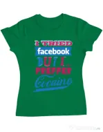 Tricou ADLER dama I tried Bacebook Verde mediu