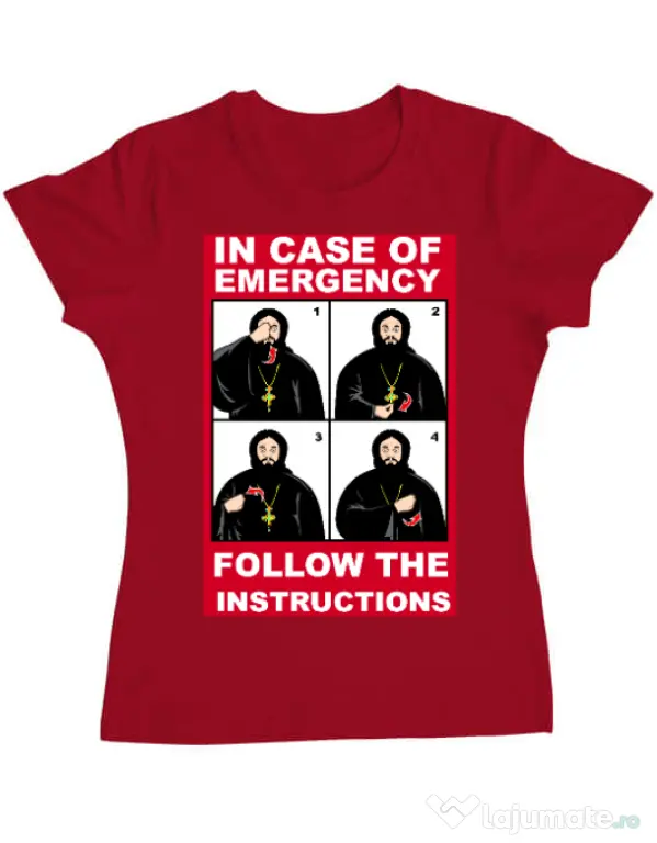 Tricou ADLER dama In case of emergency Rosu
