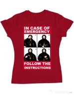 Tricou ADLER dama In case of emergency Rosu