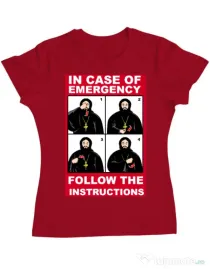 Tricou ADLER dama In case of emergency Rosu