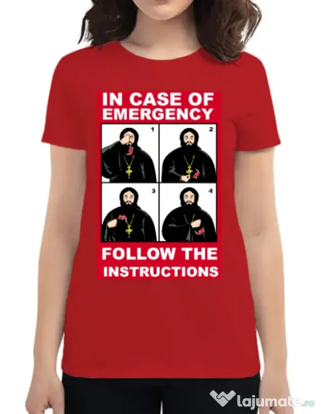 Tricou ADLER dama In case of emergency Rosu