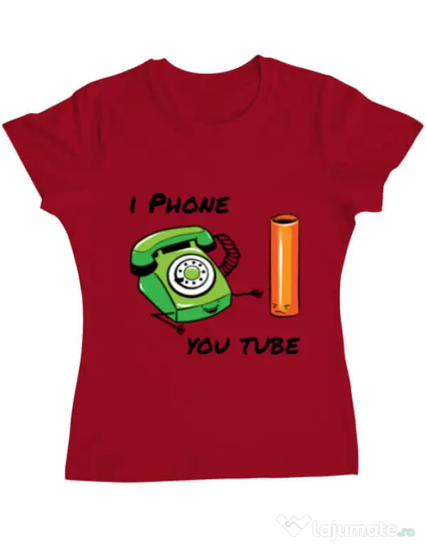 Tricou ADLER dama Iphone youtube Rosu