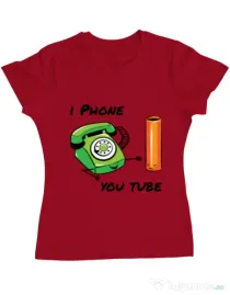 Tricou ADLER dama Iphone youtube Rosu