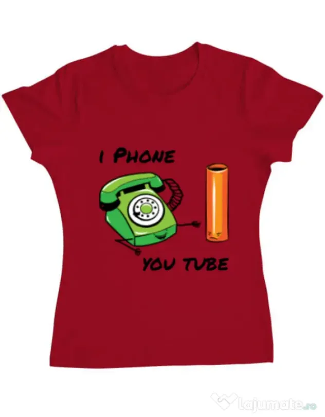 Tricou ADLER dama Iphone youtube Rosu