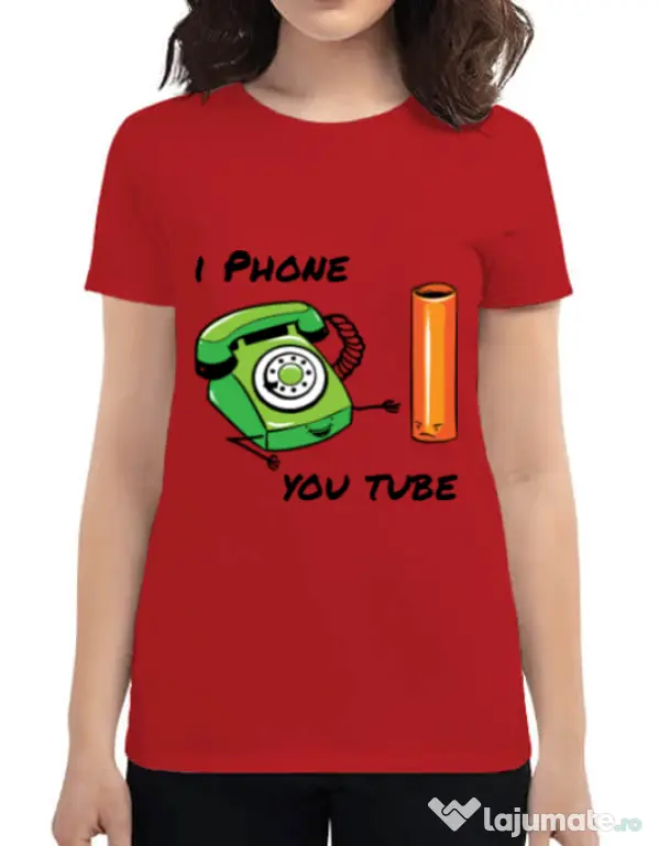 Tricou ADLER dama Iphone youtube Rosu