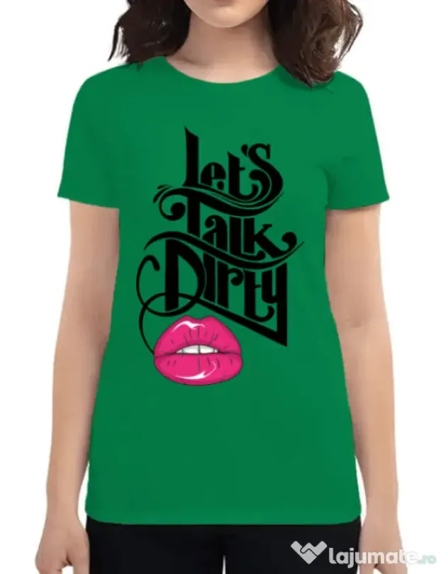 Tricou ADLER dama Lets talk dirty Verde mediu