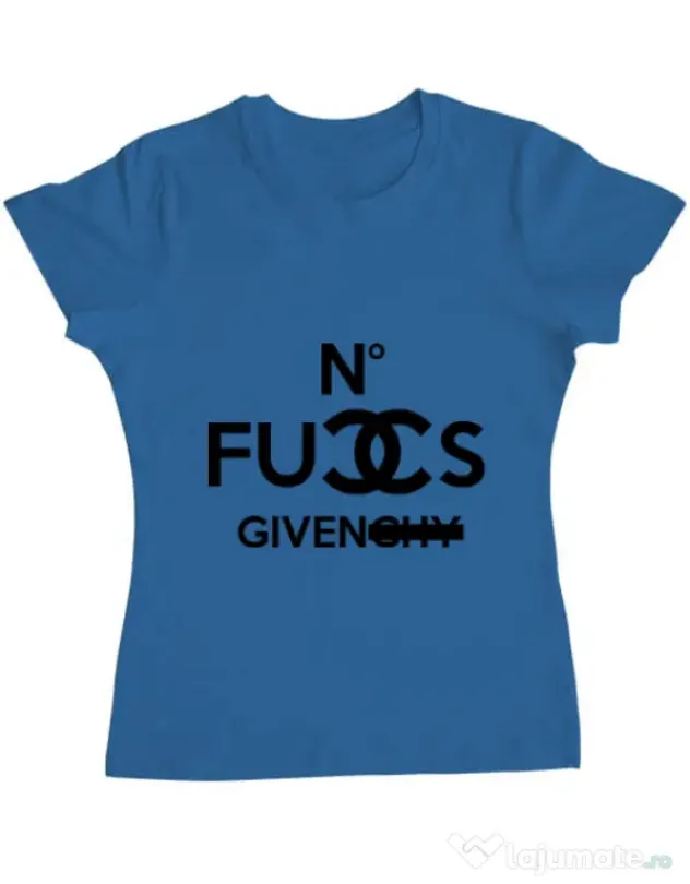Tricou ADLER dama No fucks given Albastru azuriu