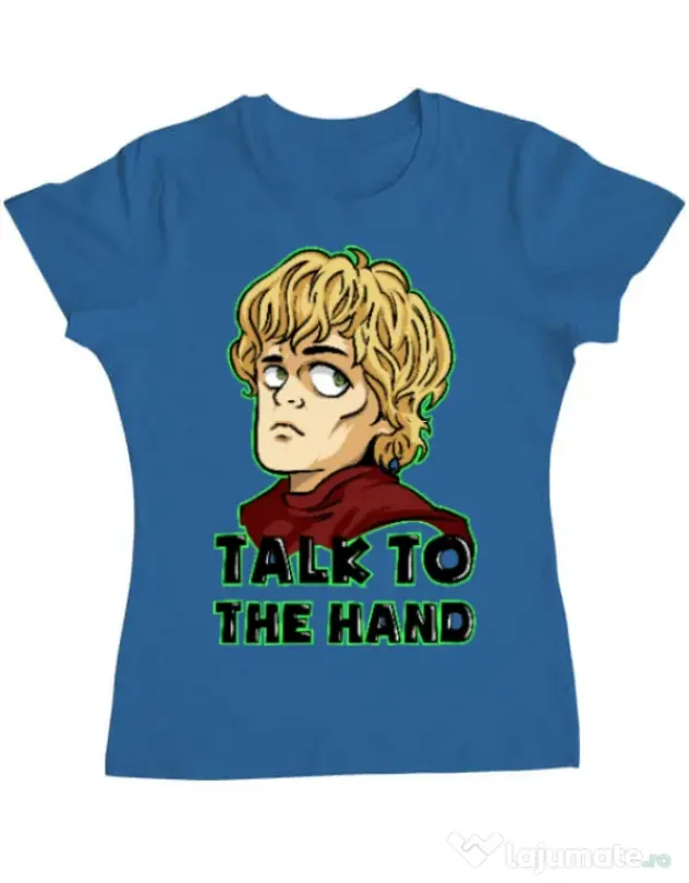 Tricou ADLER dama Talk to the hand Albastru azuriu