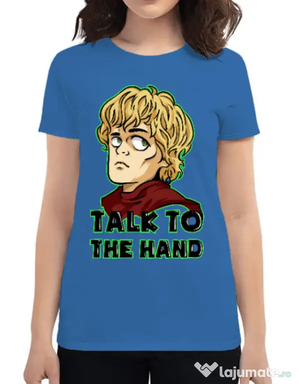 Tricou ADLER dama Talk to the hand Albastru azuriu