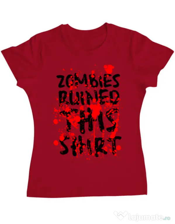 Tricou ADLER dama Zombies Rosu