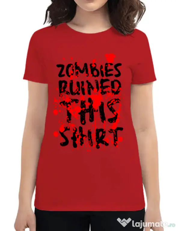Tricou ADLER dama Zombies Rosu