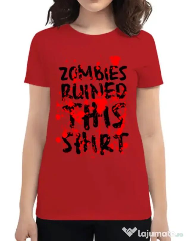 Tricou ADLER dama Zombies Rosu